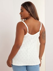 Yours Curve White Anglaise Button Swing Vest - Image 2 of 5
