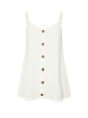 Yours Curve White Anglaise Button Swing Vest - Image 5 of 5