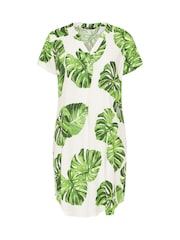 Yours Curve Green Notch Neck Tunic Dress - Image 5 of 5
