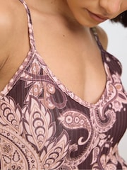 PixieGirl Petite Brown Maxi Ribbed Dress - Image 4 of 5