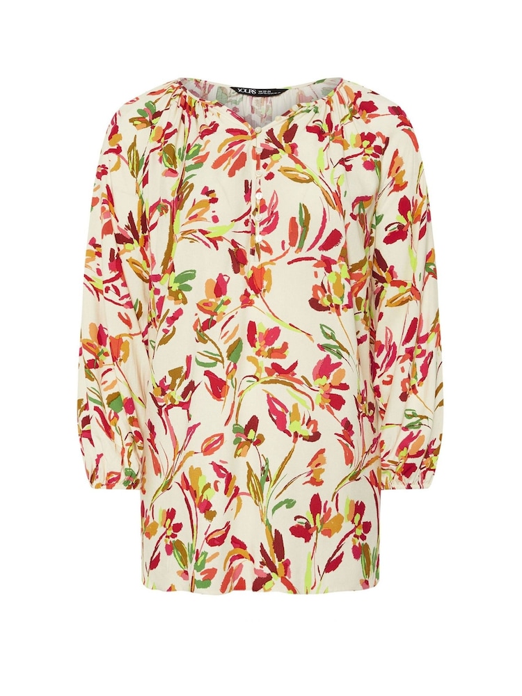 Yours Curve Natural Button Detail Blouse - Image 5 of 5