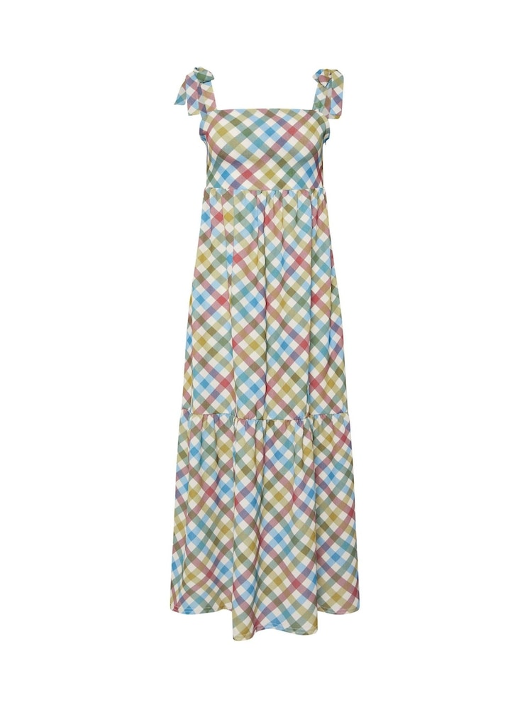 PixieGirl Petite Multi Gingham Shoulder Tie Maxi Dress - Image 5 of 5 PixieGirl Petite Multi Gingham Shoulder Tie Maxi Dress - Image 5 of 5