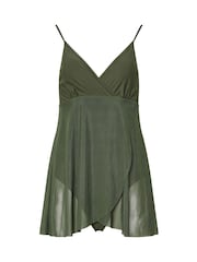 Long Tall Sally Green Mesh Skirted Swimsuit - Image 6 of 7