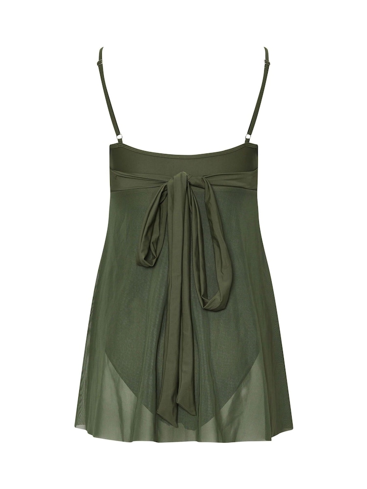Long Tall Sally Green Mesh Skirted Swimsuit - Image 7 of 7