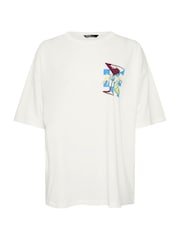 Yours Curve White Oversized Boxy 100% Cotton T-Shirt - Image 1 of 2
