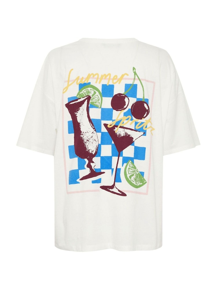 Yours Curve White Oversized Boxy 100% Cotton T-Shirt - Image 2 of 2
