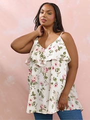 Yours Curve White Frilled Cami - Image 2 of 6