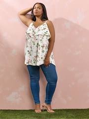 Yours Curve White Frilled Cami - Image 3 of 6