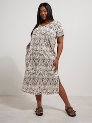 Yours Curve Natural Grown On Basic 100% Cotton Dress - Image 1 of 6