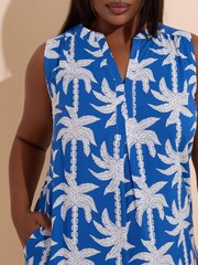 Yours Curve Blue Notch Neck Sleeveless Dress - Image 4 of 5