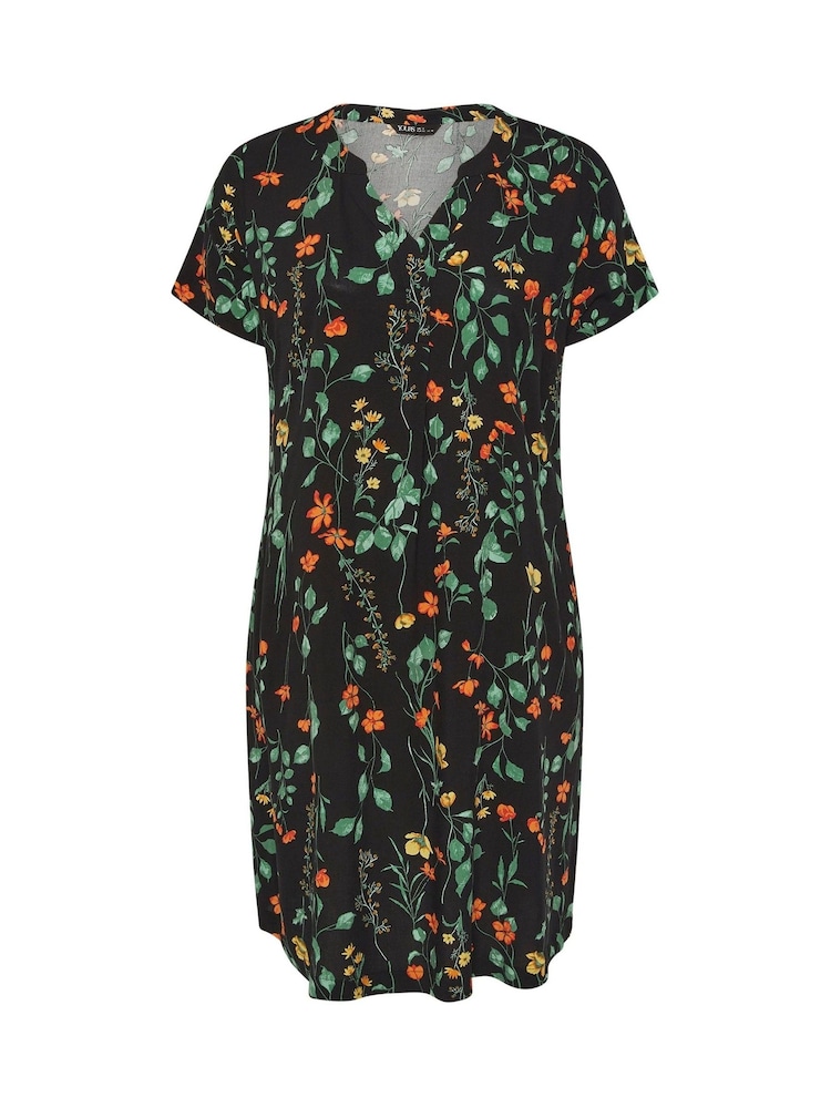 Yours Curve Black Notch Neck Tunic Dress - Image 5 of 5