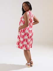 Yours Curve Pink Notch Neck Sleeveless Dress - Image 3 of 5