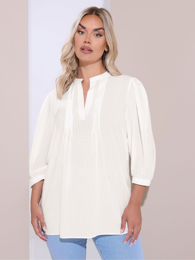 Yours Curve White Button Detail Blouse - Image 1 of 6