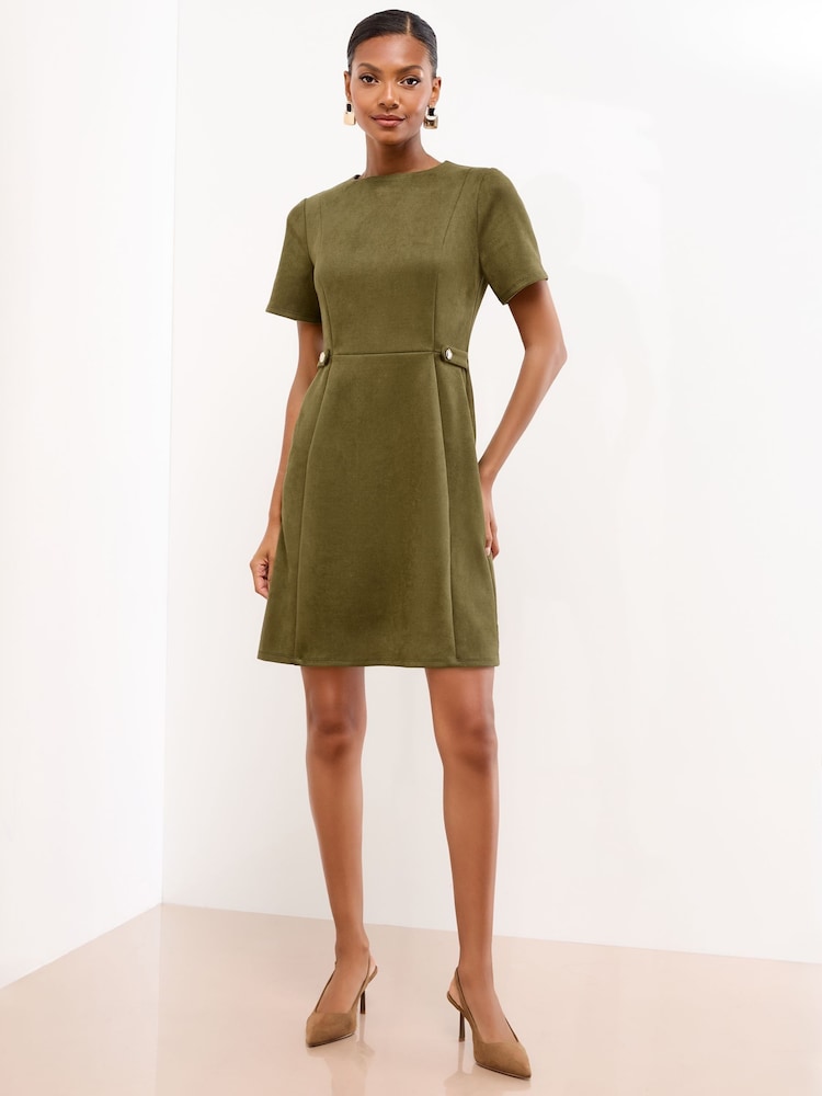 olive green dress with pockets Lady Black Tie - Olive Grove Midi Dress
