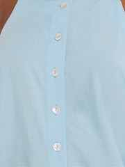 Yours Curve Blue Sleeveless T-Shirt - Image 1 of 5