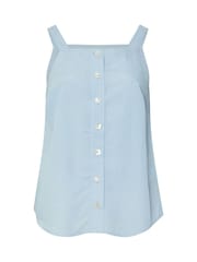 Yours Curve Blue Sleeveless T-Shirt - Image 3 of 5