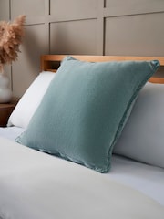 BHS Sage Green Camille 100% Cotton Cushion - Image 1 of 4