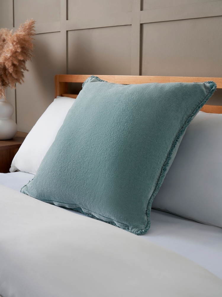 BHS Sage Green Camille 100% Cotton Cushion - Image 1 of 4