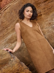 PixieGirl Petite Brown Suedette Mini Dress - Image 5 of 6