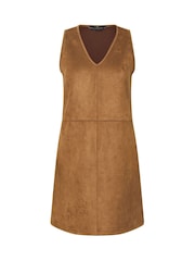 PixieGirl Petite Brown Suedette Mini Dress - Image 6 of 6