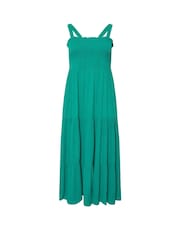 Yours Curve Green Shirred Strappy Maxi Dress - Image 1 of 1