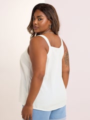Blanco - Yours Curve Sleeveless T-Shirt - Imagen 3 de 5