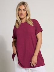 Yours Curve Pink Textured Swing Top - Image 1 of 5