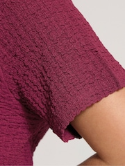 Yours Curve Pink Textured Swing Top - Image 4 of 5