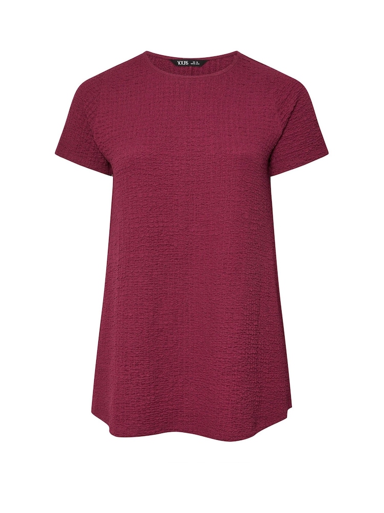 Yours Curve Pink Textured Swing Top - Image 5 of 5