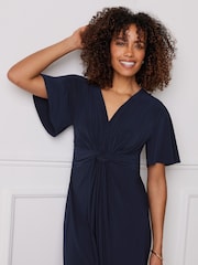 M&Co Blue Short Sleeve Twist Dress - Image 4 of 5