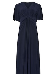 M&Co Blue Short Sleeve Twist Dress - Image 5 of 5