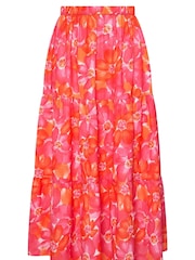 Yours Curve Pink Tiered Skirt - Image 5 of 5