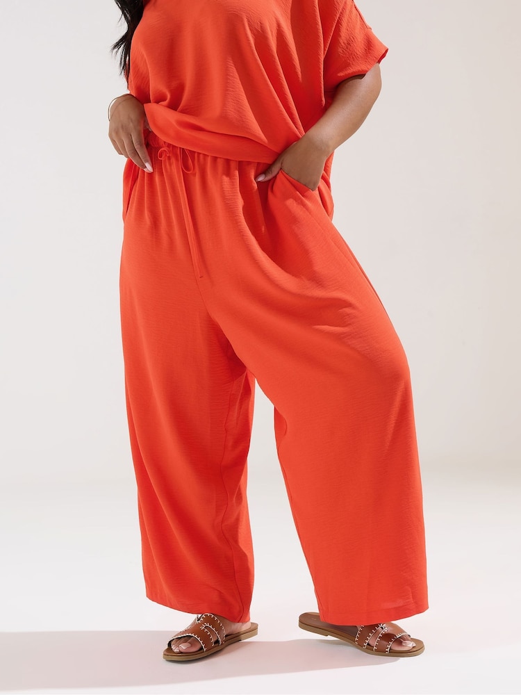 Yours Curve Orange V-Neck Trousers - Image 1 of 5