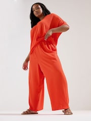 Yours Curve Orange V-Neck Trousers - Image 2 of 5