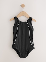 أسود/أبيض - Racerback Swimsuit (3-16yrs) - صورة 5 من 8