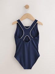Navy Blue Racerback Swimsuit (3-16yrs) - Image 5 of 7