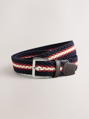 Navy Blue/Red Plaited Belt - Image 2 of 3