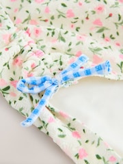 Ecru White Ditsy Floral Strappy Ruched Swimsuit (3-16yrs) - Image 8 of 8