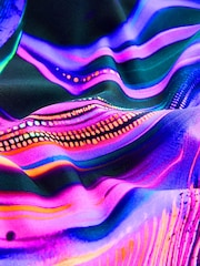 Black/Pink/Purple Swirl Double Strap Swimsuit (3-16yrs) - Image 7 of 8