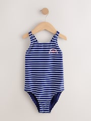 أزرق مقلم - بدلة سباحة بحمالة مزدوجة (3 - 16 سنة) - صورة 1 من 4