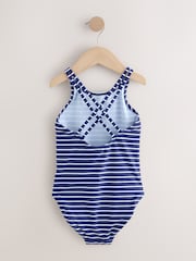 أزرق مقلم - بدلة سباحة بحمالة مزدوجة (3 - 16 سنة) - صورة 2 من 4