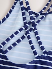 أزرق مقلم - بدلة سباحة بحمالة مزدوجة (3 - 16 سنة) - صورة 4 من 4