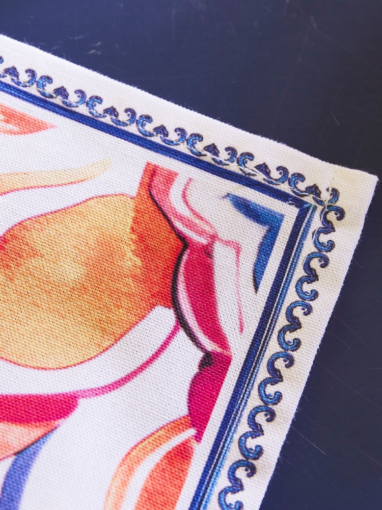 Joe Browns Set of 4 White Lemon Tile Print Napkins - Image 2 of 3