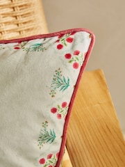 Joe Browns Cream Palm Tree Velvet Reversible Cushion - Image 3 of 7