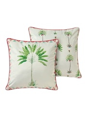 Joe Browns Cream Palm Tree Velvet Reversible Cushion - Image 5 of 7
