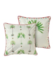 Joe Browns Cream Palm Tree Velvet Reversible Cushion - Image 6 of 7