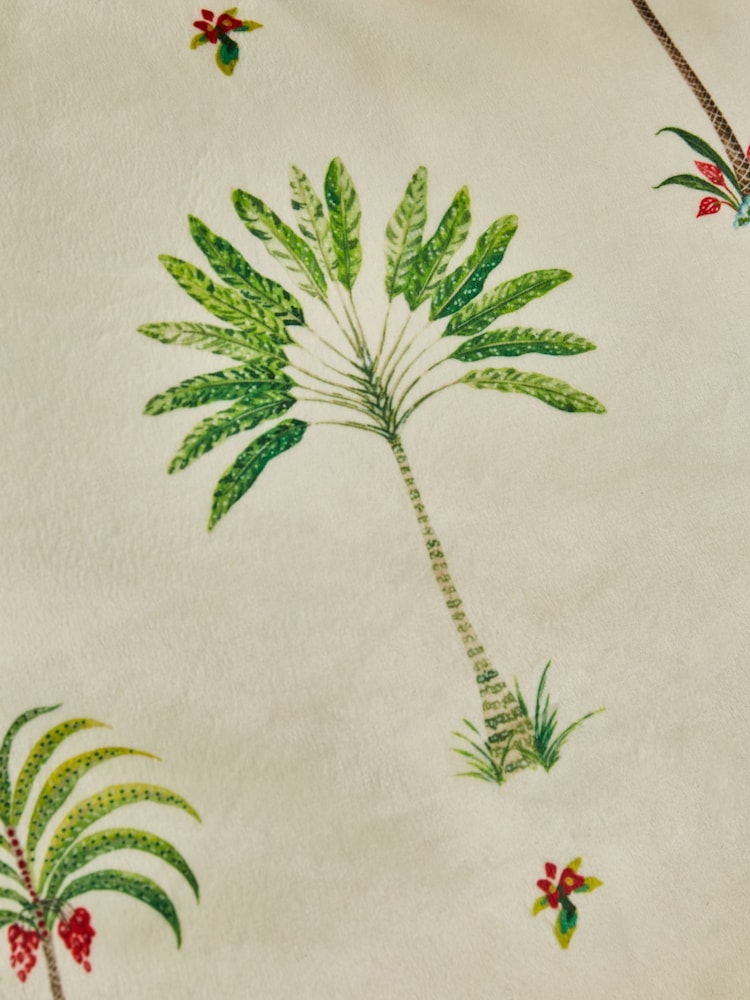 Joe Browns Cream Palm Tree Velvet Reversible Cushion - Image 7 of 7