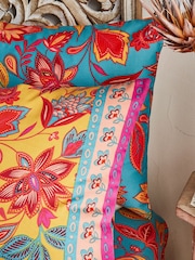Joe Browns Ochre Border Print Cotton Sateen Reversible Duvet Set - Image 4 of 7