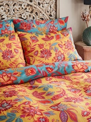 Joe Browns Ochre Border Print Cotton Sateen Reversible Duvet Set - Image 5 of 7