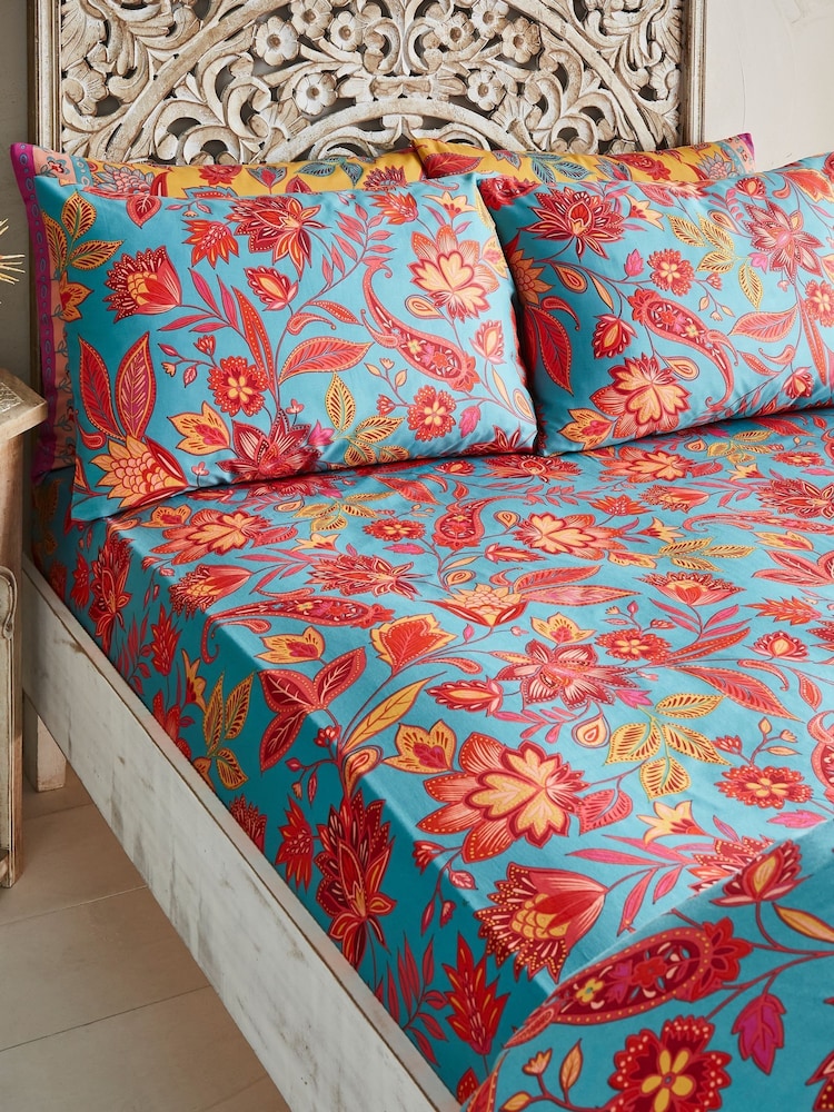 Joe Browns Ochre Border Print Fitted Sheet and Pillowcases - Image 2 of 3